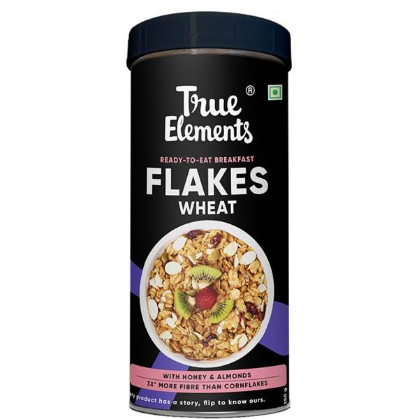 True Elements Wheat Flakes Honey and Almonds